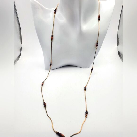 Tigers eye carnelian chip royal necklace N0236 - Picture 1 of 3
